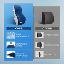 Load image into Gallery viewer, Stelive Ergonomic Back Cushion Lumbar Support Cushion Memory Foam Back Support Orthopedic Backrest Support Pillow w/ Adjustable Straps
