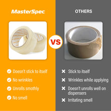 Load image into Gallery viewer, MasterSpec Clear Packing Tape - 36 Rolls w/ Cutters, 450m Total Length, 48mm x 75m