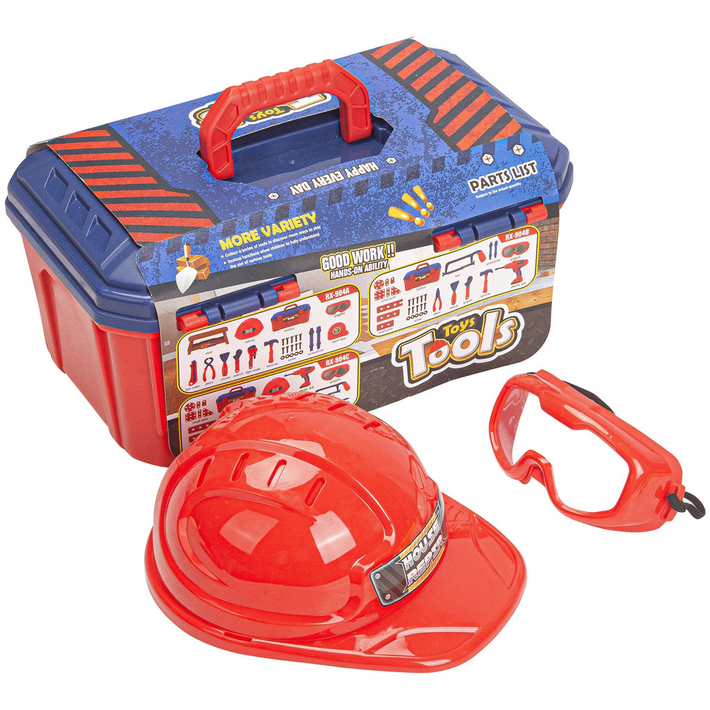TOPEX 37-Piece Toy Tool Set - Cordless Drill, Saw, Pliers
