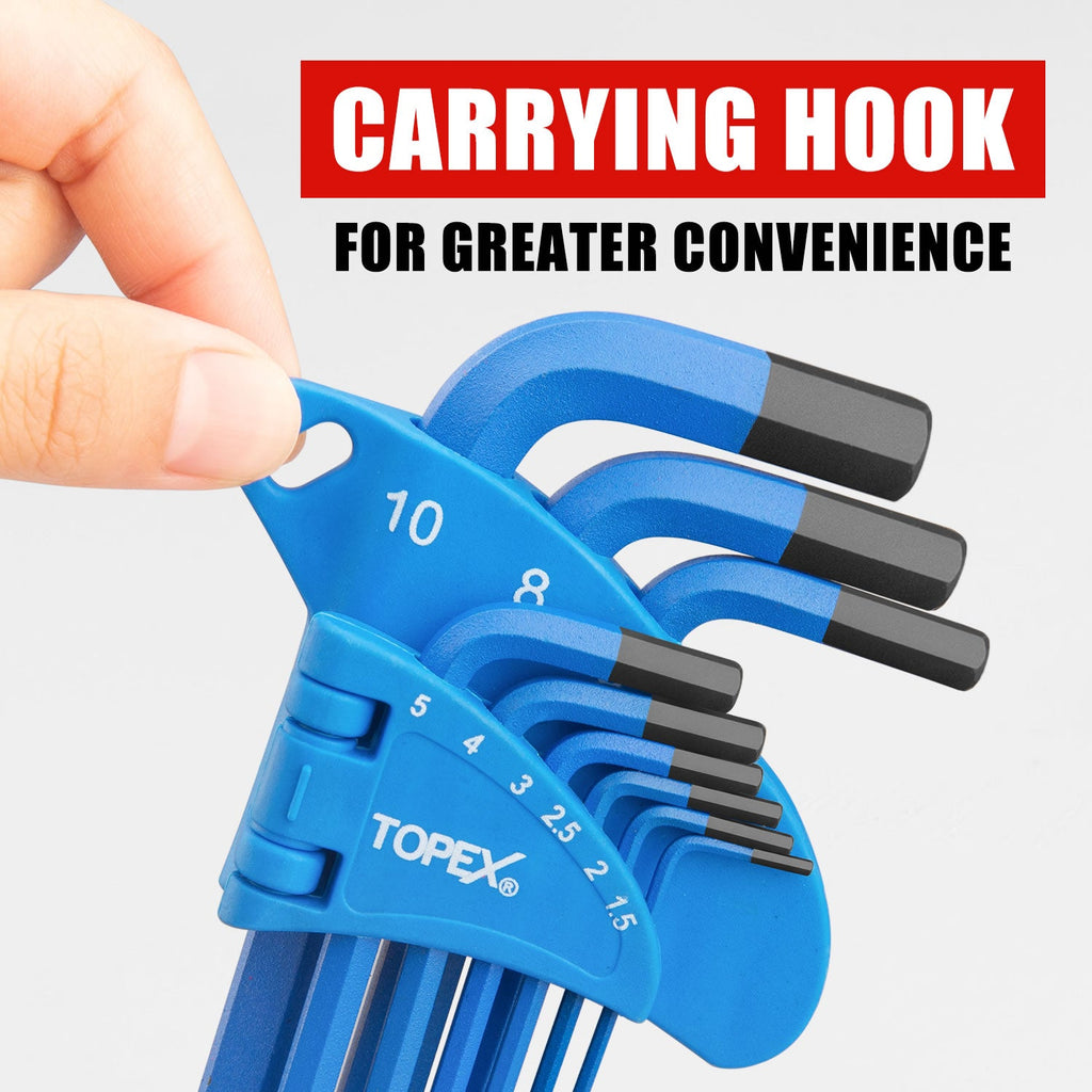 TOPEX 38Pcs Allen Key Set Hex Key Allen Wrench Folding Hex Key Ball End Metric/SAE/Star