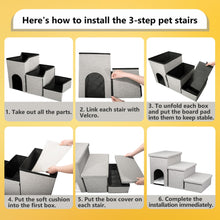 Load image into Gallery viewer, truepal 3 Steps Portable Pet Soft Plush Ladder Dog Cat Stairs Ramp with Storage Box