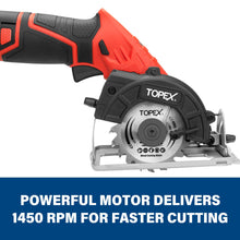 Load image into Gallery viewer, TOPEX 12V Max Cordless Circular Saw 85 mm Compact Lightweight [Skin only]