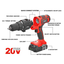 Load image into Gallery viewer, TOPEX 20V 5 IN1 Power Tool Combo Kit Cordless Drill Driver Sander Electric Saw