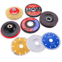 Load image into Gallery viewer, TOPEX 900W 125mm 5&#39;&#39; Angle Grinder w/ 20PCs 115mm Combo Discs Cut Grind Polish
