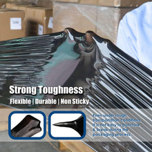 Load image into Gallery viewer, MasterSpec Black Plastic Stretch Wrap Film, 50cm x 400m Durable Packing Moving Packaging Heavy Duty Shrink Film 25U with Plastic Rotary Handle