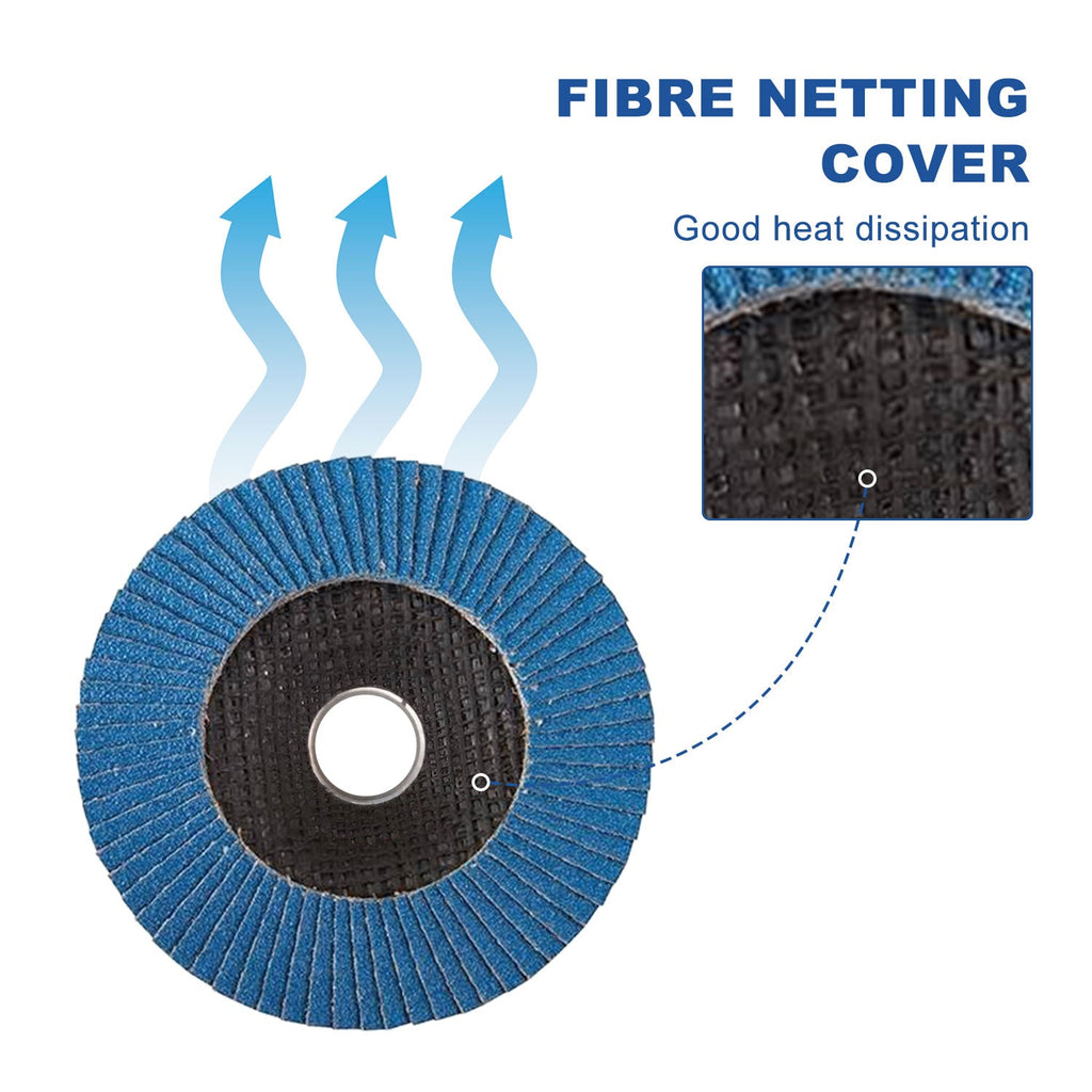 TOPEX 125mm Zirconia Flap Disc, 60 Grit, 10Pack
