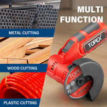 Load image into Gallery viewer, TOPEX 12V Cordless Rotary Tool Speed 5000-25000rpm With 12V Cordless Angle Grinder,12V 2.0Ah Lithium-Ion Battery&amp;14.4V /0.4A charger