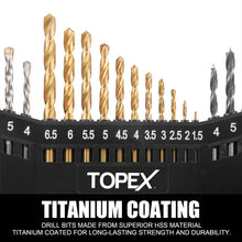 Load image into Gallery viewer, TOPEX 20V Max Cordless Hammer Drill w/ Li-Ion Battery &amp; Drill Bit Set