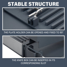 Load image into Gallery viewer, Stelive Foldable Dish Drying Rack with Dual Parts for Kitchen Counter Space-Saving Rack - Rustproof Removable Utensil Drainer &amp; Drainage Spout, Gray