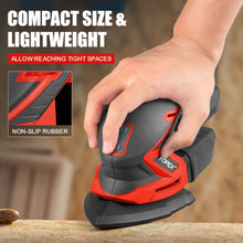 Load image into Gallery viewer, TOPEX 20V Cordless Detail Sander Electric Detail Sander Handheld Sanding Machine Small Triangular Palm Sander with Sandpaper &amp; Dust Bag