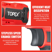 Load image into Gallery viewer, TOPEX 12V Cordless Impact Wrench with 3/8-Inch Chuck, Torque Max 120 N.m, 6 Sockets Skin Only without Battery