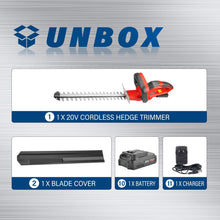 Load image into Gallery viewer, TOPEX 20V Cordless Hedge Trimmer for Shrub, Cutting, Trimming, Pruning