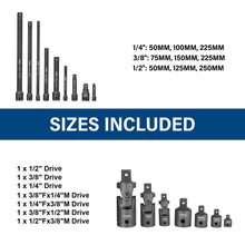 Load image into Gallery viewer, TOPEX 16-piece Socket Adaptor&amp; Extension Bar Set