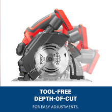 Load image into Gallery viewer, TOPEX 20v 165mm Cordless Circular Saw Skin Only Without Battery