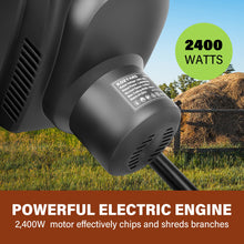 Load image into Gallery viewer, KOZYARD 2400W Electric Wood Chipper Garden Shredder w/ Collection Bag &amp; Feed Baffle
