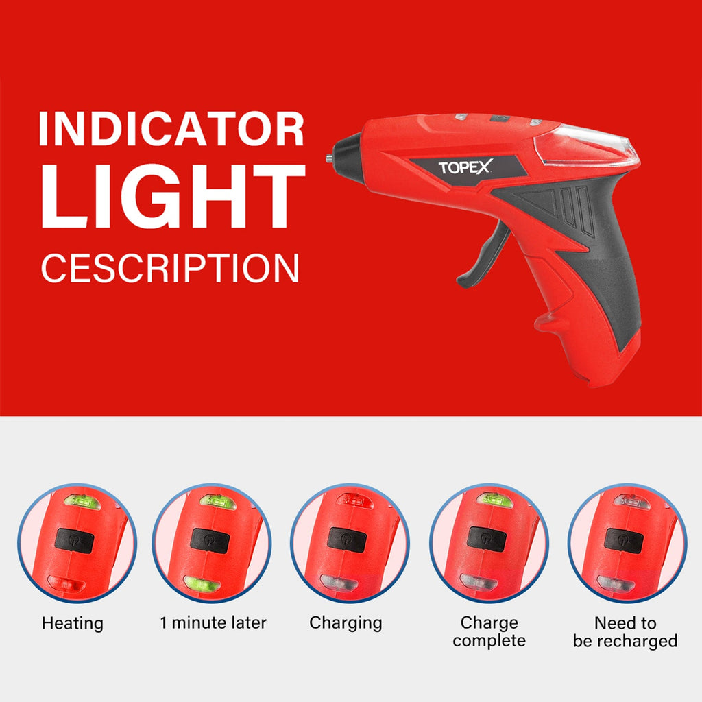 TOPEX 4V Max Cordless Glue Gun Soldering Iron Twin Kit with Adaptor Accessories