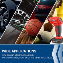 Load image into Gallery viewer, TOPEX 2IN1 Cordless High Volume &amp; Pressure Inflator Deflator, Air Compressor Pump, Suitable for Tyres, Air Mattresses, Sports Equipments