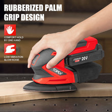 Load image into Gallery viewer, TOPEX 20V Cordless Detail Sander Electric Detail Sander Handheld Sanding Machine Small Triangular Palm Sander with Sandpaper &amp; Dust Bag