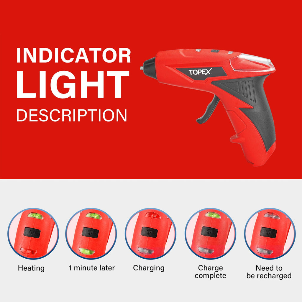 TOPEX 4V Combo Kit Lithium-Ion Hot Melt Glue Gun Soldering Iron Set w/ Charger