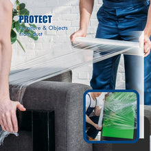 Load image into Gallery viewer, MasterSpec Clear Plastic Stretch Wrap Film, 50cm x 400m Durable Packing Moving Packaging Heavy Duty Shrink Film 25U with Plastic Rotary Handle