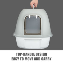 Load image into Gallery viewer, truepal Cat Litter Box Front Entry With Lid Fully Enclosed, Anti-splashing Kitty Pet Toliet Box With Scoop,532x410x406mm,Grey