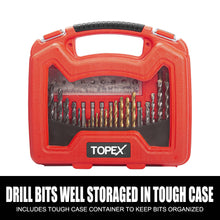 Load image into Gallery viewer, TOPEX 128 Piece Drill Bit Set HSS Titanium Drill &amp; Screwdriver Bit Set with Case