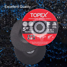 Load image into Gallery viewer, TOPEX 25PCS 125x 6.0x 22.23mm Grinding Discs Wheels Steel Inox Angle Grinder