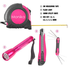 Load image into Gallery viewer, Monika 159PCS Pink Tool Kit Portable Household Tool Set Dual Temp Glue Gun Stick
