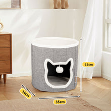 Load image into Gallery viewer, truepal Foldable Cat House Cat Cave Calming Cat Bed for Indoor Cats Washable Cat Condo with Hanging Toy Anti-tip Reinforced Design Suitable for Cats &amp; Kittens