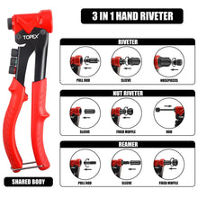 Load image into Gallery viewer, TOPEX 3IN1 Nut Rivet Riveter Rivnut Nutsert Hand Rivet Reaming Gun