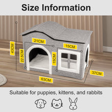 Load image into Gallery viewer, truepal Foldable Cat House Cat Cave Calming Cat Bed for Indoor Cats Washable Cat Condo with Window &amp; Doorway Anti-tip Reinforced Design Suitable for Cats &amp; Kittens (XL Size)