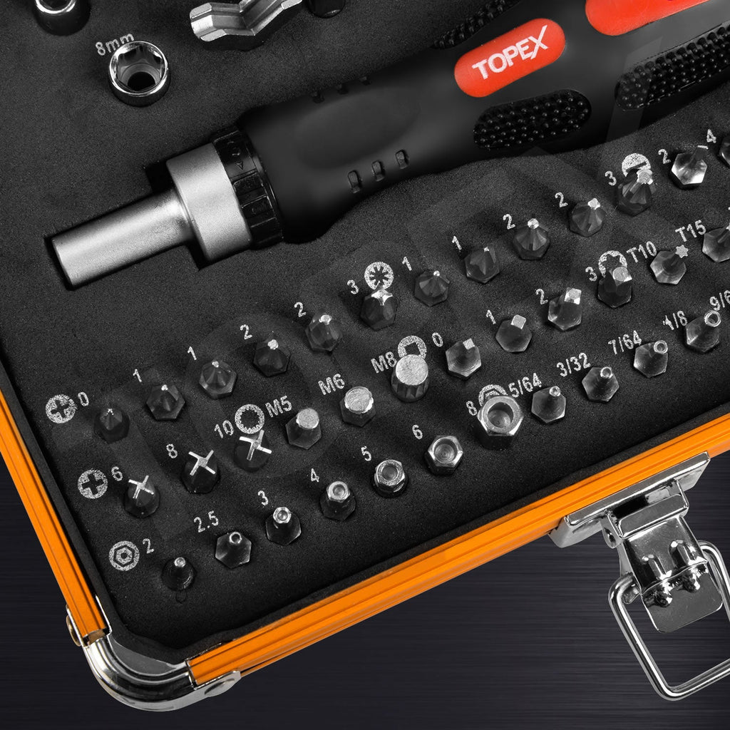 TOPEX 92PCS Ratchet Screwdriver Bits Set Ratcheting Driver Bits Kit Security bits precision bits set