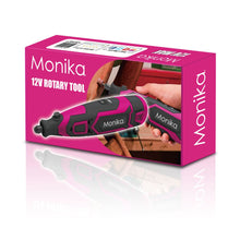 Load image into Gallery viewer, Monika 12V Cordless Rotary Tool Pink Variable Speed Engraver Grinder Multi Accessories