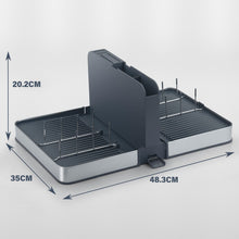 Load image into Gallery viewer, Stelive Foldable Dish Drying Rack with Dual Parts for Kitchen Counter Space-Saving Rack - Rustproof Removable Utensil Drainer &amp; Drainage Spout, Gray