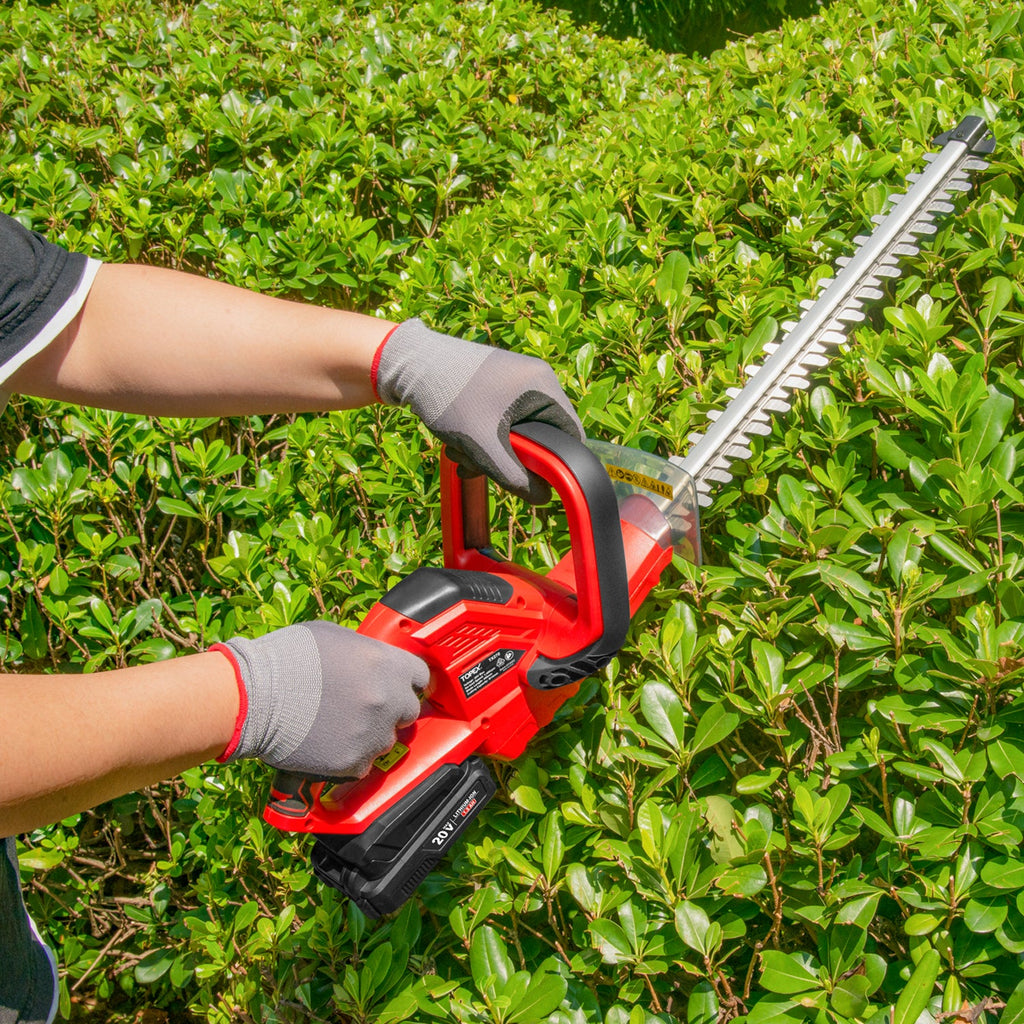 TOPEX 20V Cordless Hedge Trimmer for Shrub, Cutting, Trimming, Pruning Skin Only without Battery