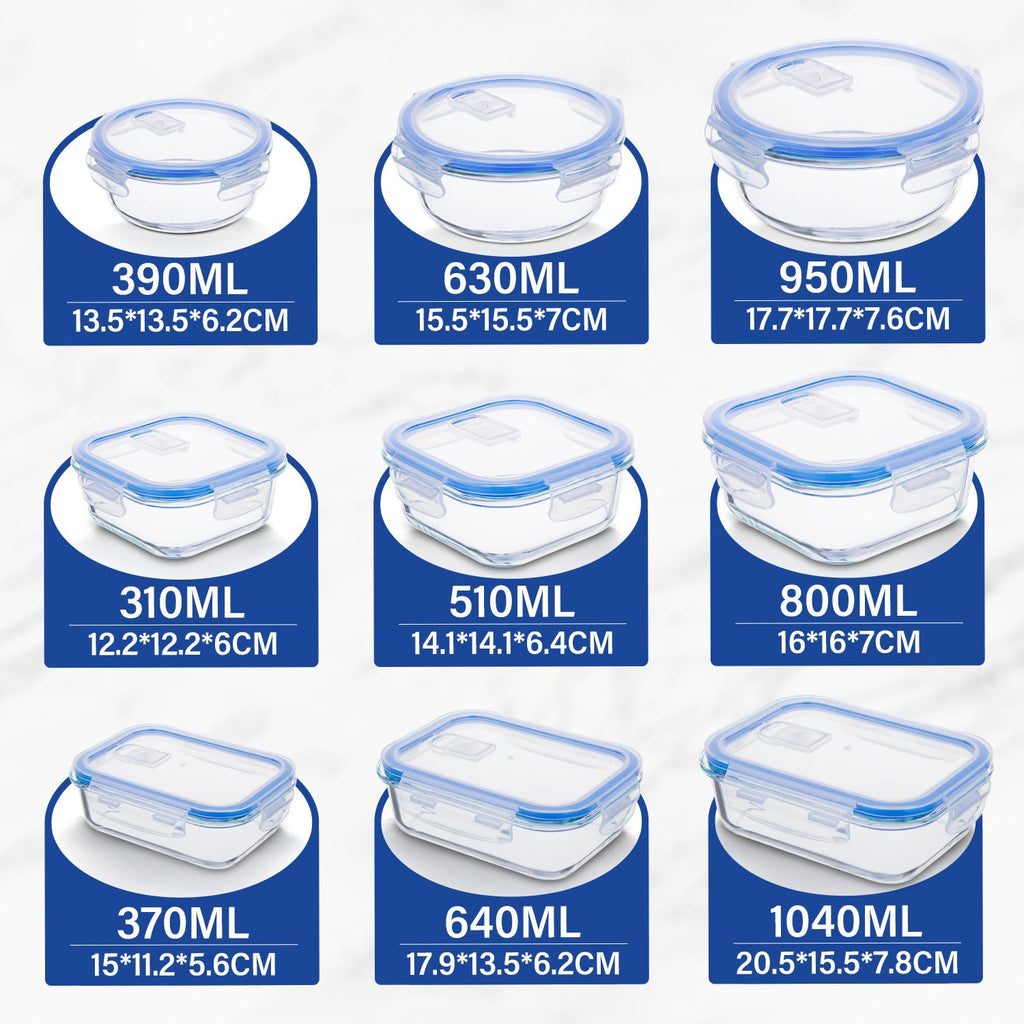 Stelive 12 PCS Glass Food Storage Containers Airtight Food Containers Leakproof Lunch box BPA Free