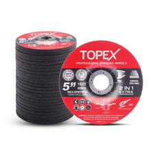 Load image into Gallery viewer, TOPEX 25PCS 125x 6.0x 22.23mm Grinding Discs Wheels Steel Inox Angle Grinder