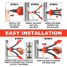 Load image into Gallery viewer, TOPEX 310PCS Rivnut Gun Set Heavy Duty Nut Rivet Riveter Rivnut Nutsert Gun w/Rivet Nut Set