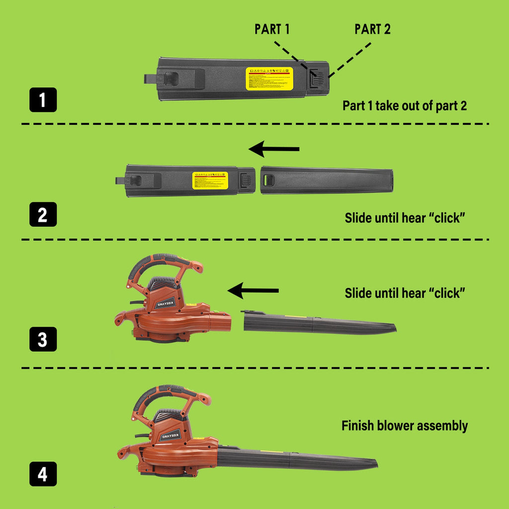 KOZYARD 3-in-1 Electric Leaf Blower Vacuum Mulcher 3000W Hand-Held Leaf Vac Garden Gauge