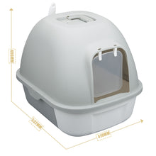 Load image into Gallery viewer, truepal Cat Litter Box Front Entry With Lid Fully Enclosed, Anti-splashing Kitty Pet Toliet Box With Scoop,532x410x406mm,Grey