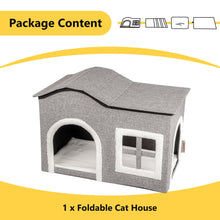 Load image into Gallery viewer, truepal Foldable Cat House Cat Cave Calming Cat Bed for Indoor Cats Washable Cat Condo with Window &amp; Doorway Anti-tip Reinforced Design Suitable for Cats &amp; Kittens (XL Size)
