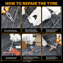 Load image into Gallery viewer, Click to zoom in MasterSpec 64pcs a Tubeless Tyre Puncture Repair Kit Universal Flat Tyre Plug Tool Set