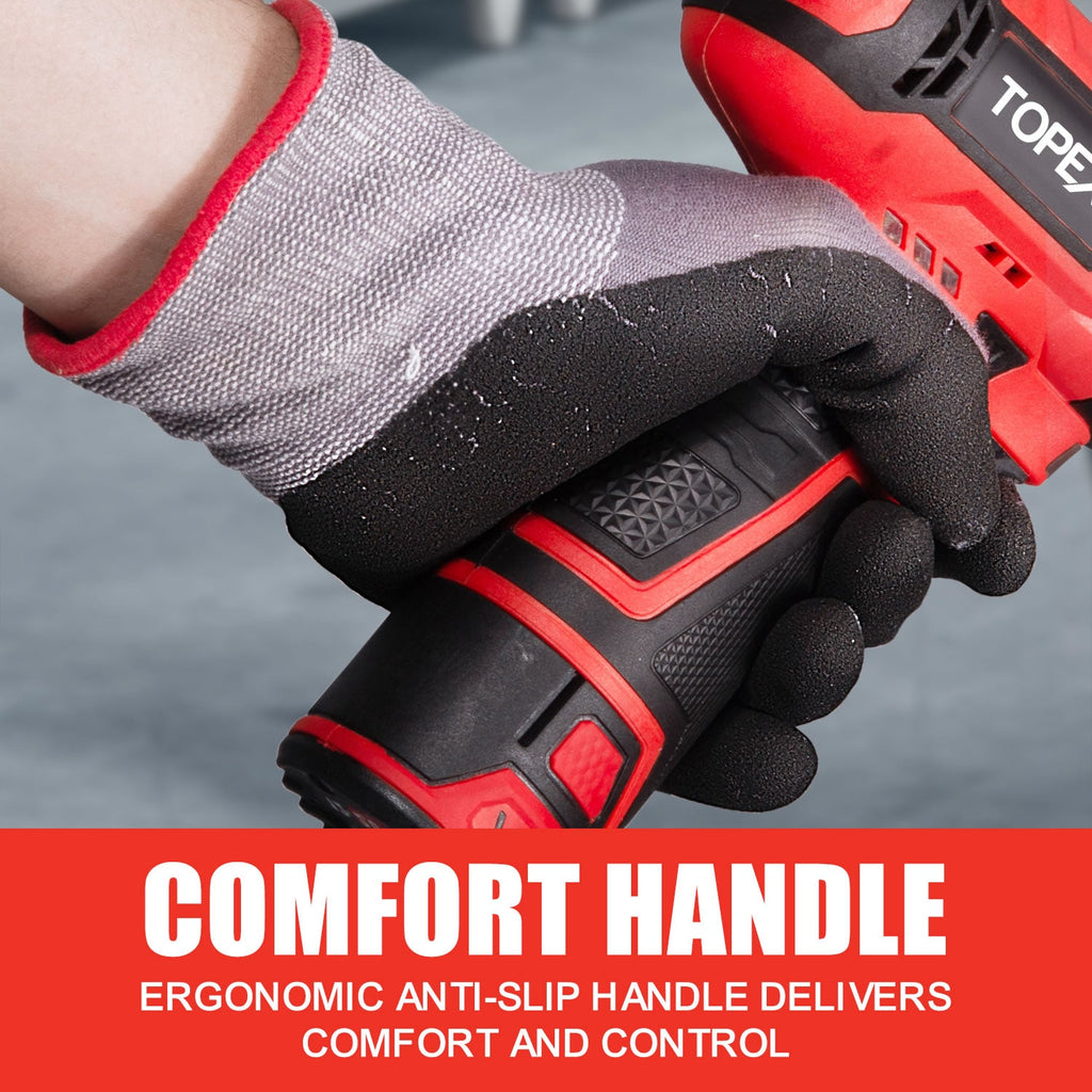 TOPEX 12V Cordless Impact Wrench with 3/8-Inch Chuck, Torque Max 120 N.m, 6 Sockets
