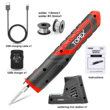 Load image into Gallery viewer, TOPEX 4V Max Cordless Soldering Iron with Rechargeable Lithium-Ion Battery