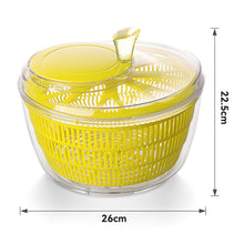 Load image into Gallery viewer, Stelive 2-IN-1 Salad Spinner Salad Spinner Vegetable Chopper Slicer Food Choppers Vegetable Slicer Fruit Cutter Food Dicer with Container Hand Guard (Yellow)