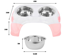 Load image into Gallery viewer, truepal Dual Elevated Raised Pet Dog Puppy Feeder Bowl Stainless Steel Food Water Stand