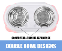 Load image into Gallery viewer, truepal Dual Elevated Raised Pet Dog Puppy Feeder Bowl Stainless Steel Food Water Stand