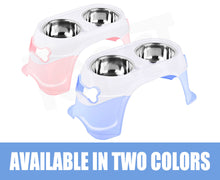 Load image into Gallery viewer, truepal Dual Elevated Raised Pet Dog Puppy Feeder Bowl Stainless Steel Food Water Stand