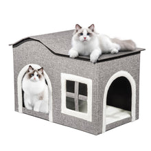 Load image into Gallery viewer, truepal Foldable Cat House Cat Cave Calming Cat Bed for Indoor Cats Washable Cat Condo with Window &amp; Doorway Anti-tip Reinforced Design Suitable for Cats &amp; Kittens (XL Size)